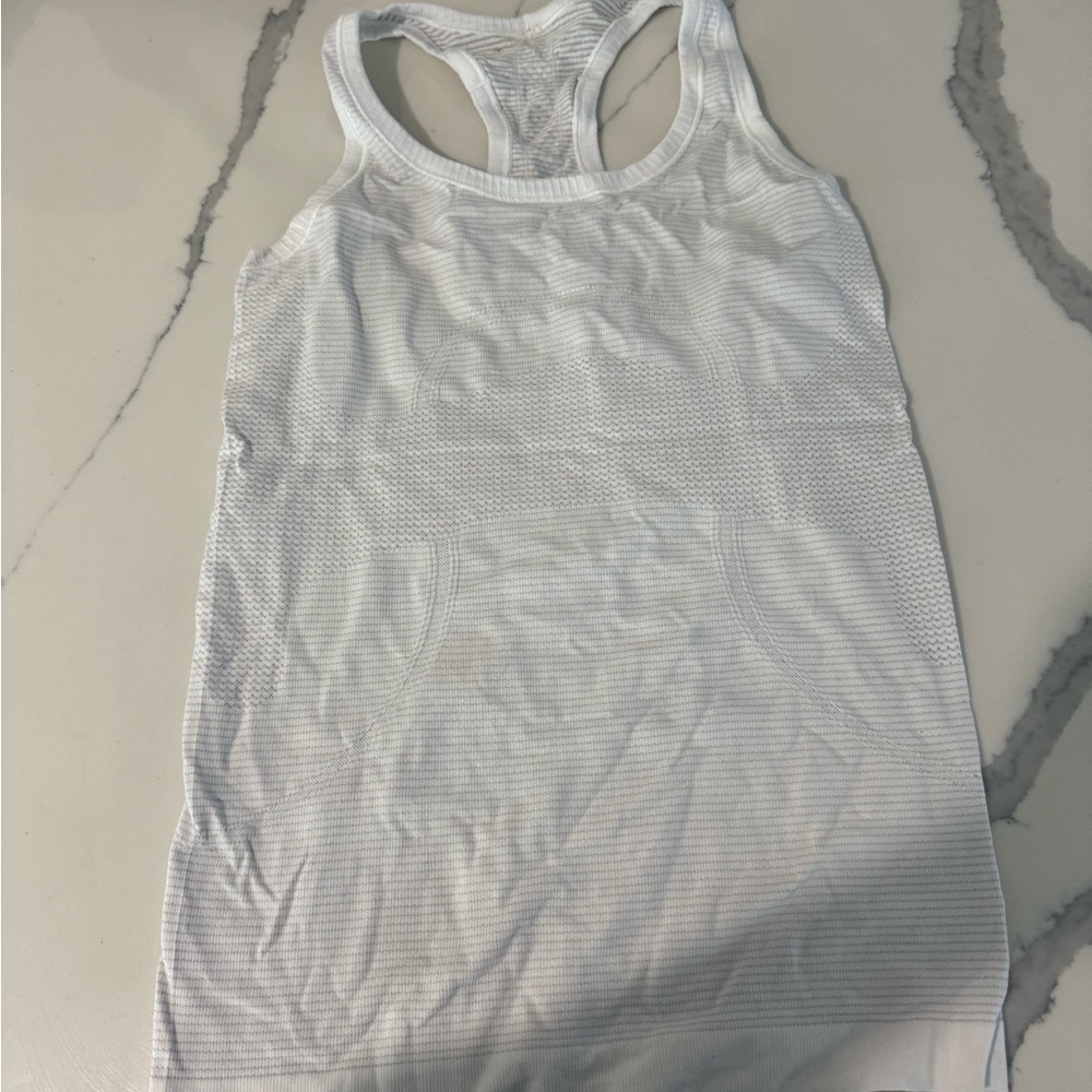 Lulu White Racerback Tank Top
